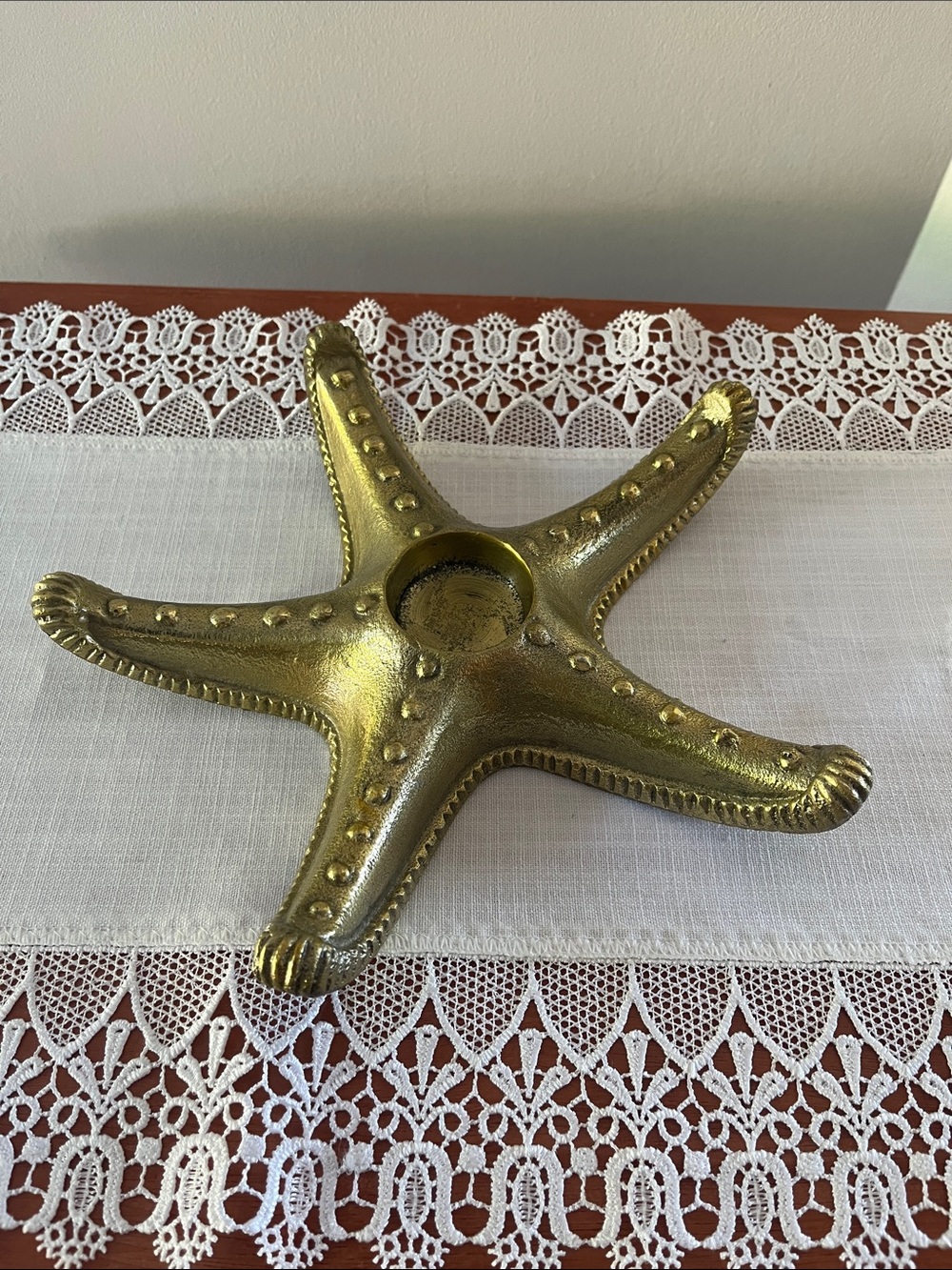 Gold Starfish Tealight Candle Holder